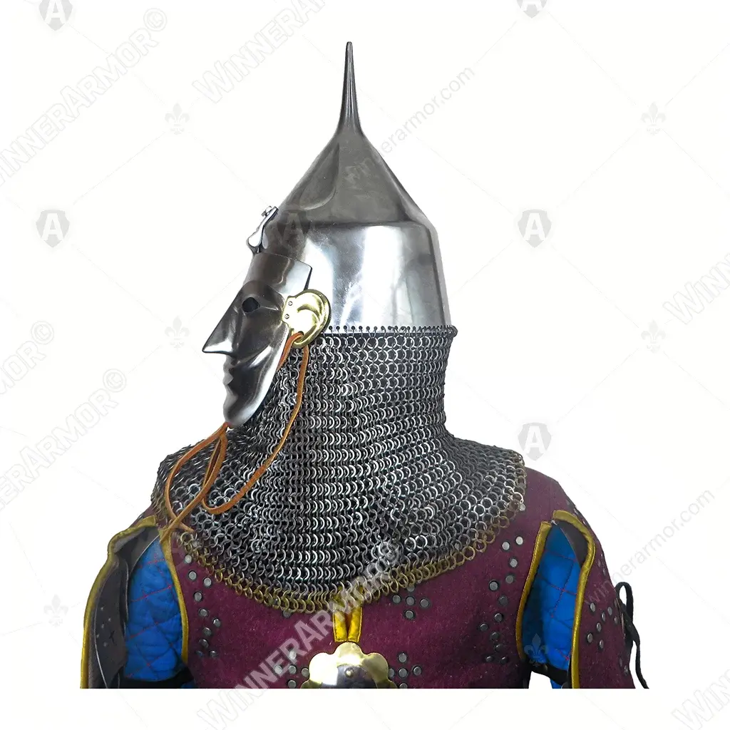 Kovaly Helmet with Mask and Aventail for Buhurt