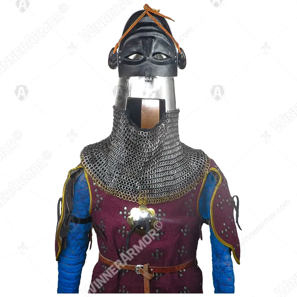 Kovaly Helmet with Mask and Aventail for Buhurt