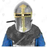 ROA helmet with brass cross for buhurt fights