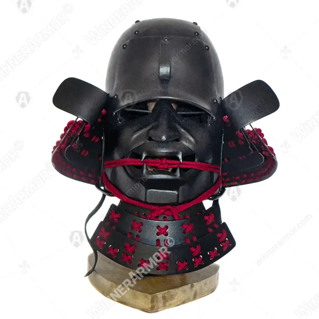 Kabuto helmet with menpo for buhurt full-contact