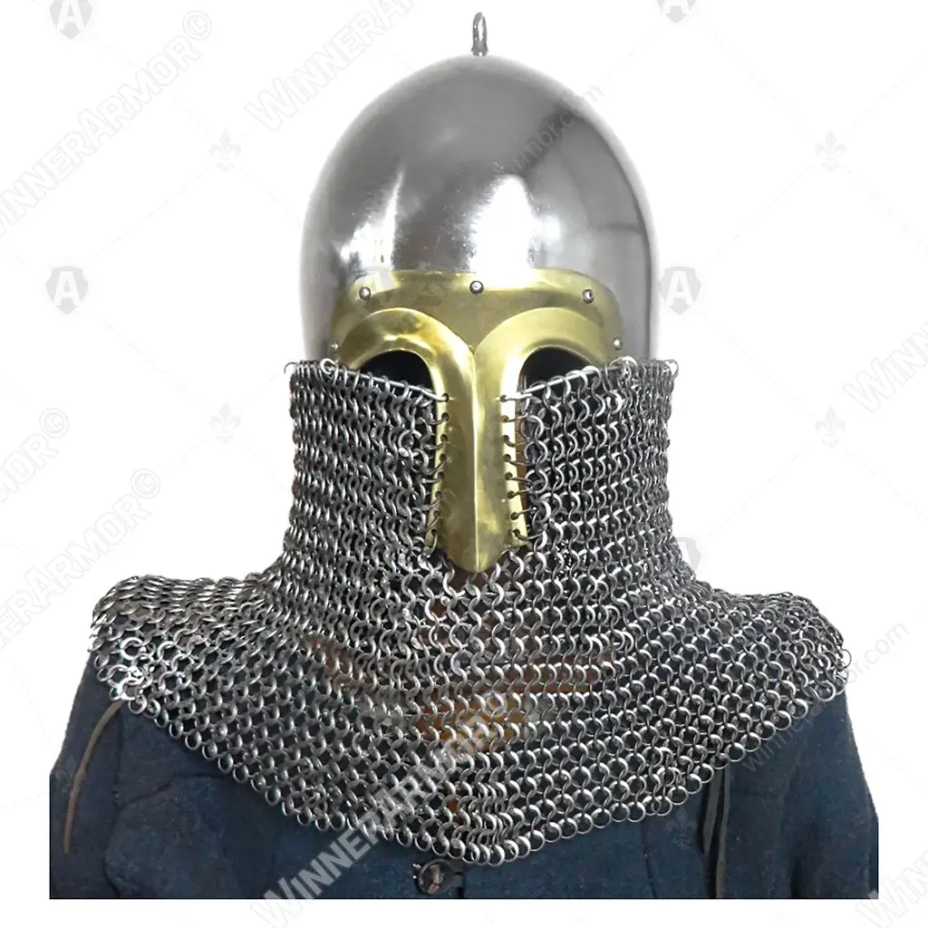 Kiev helmet with fixed mask & aventail for buhurt