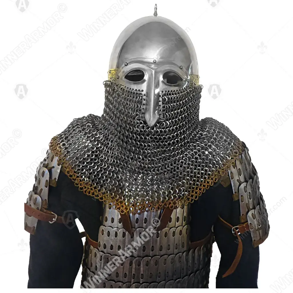 Gorodets helmet with decoration for buhurt full contact