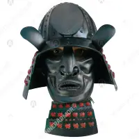 Japanese kabuto helmet with fixed face mask