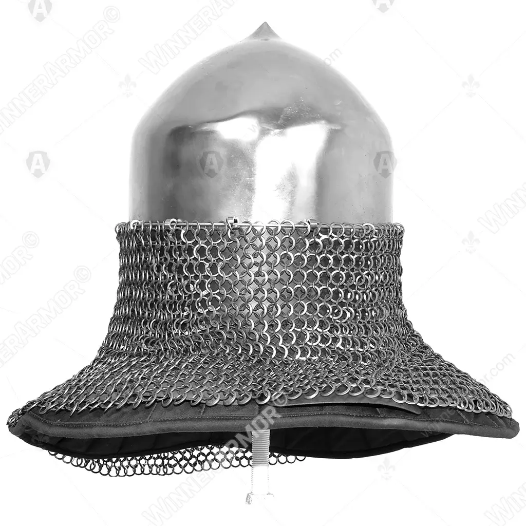 Turban helmet for buhurt with mail aventail