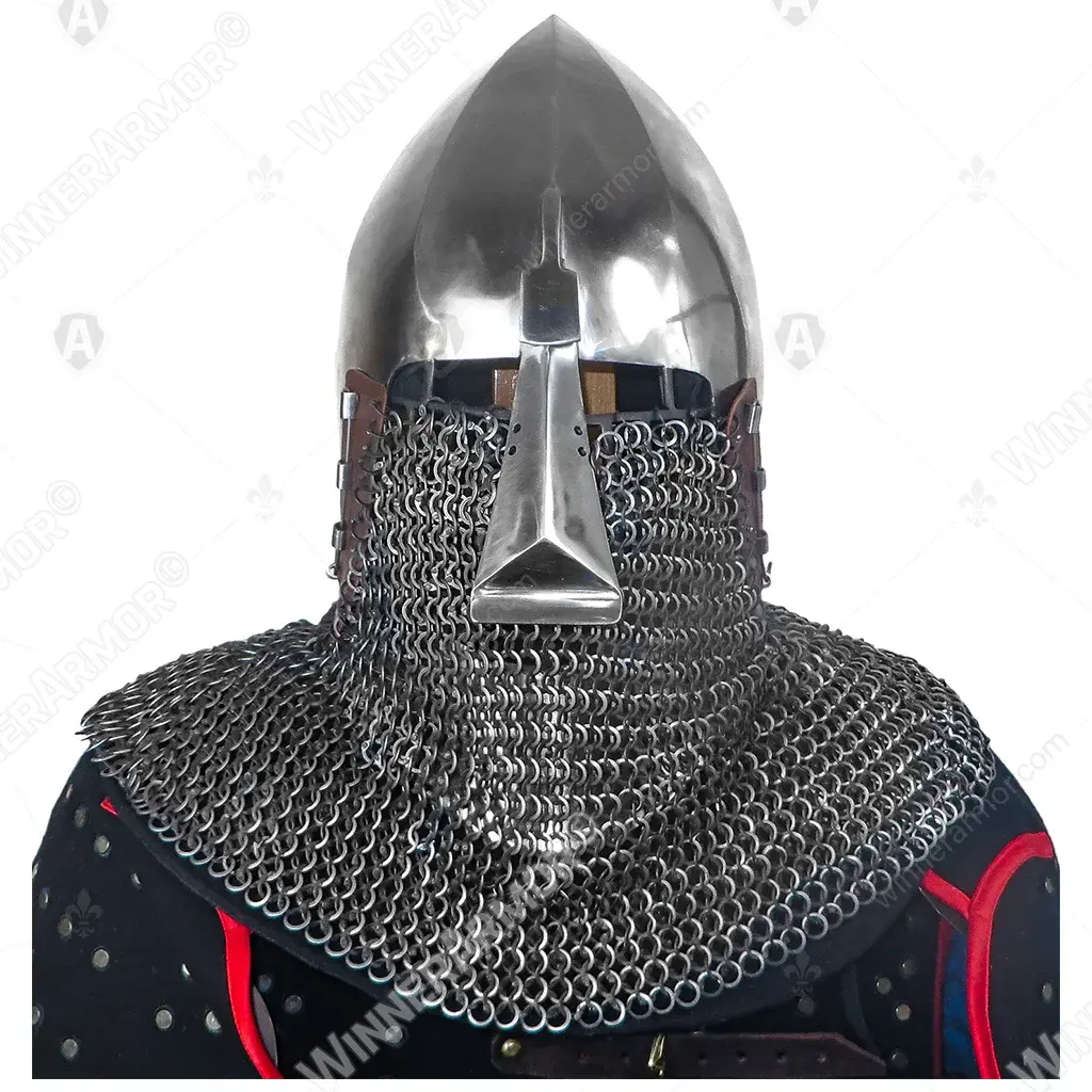 Ribbed nasal bascinet for full-contact buhurt