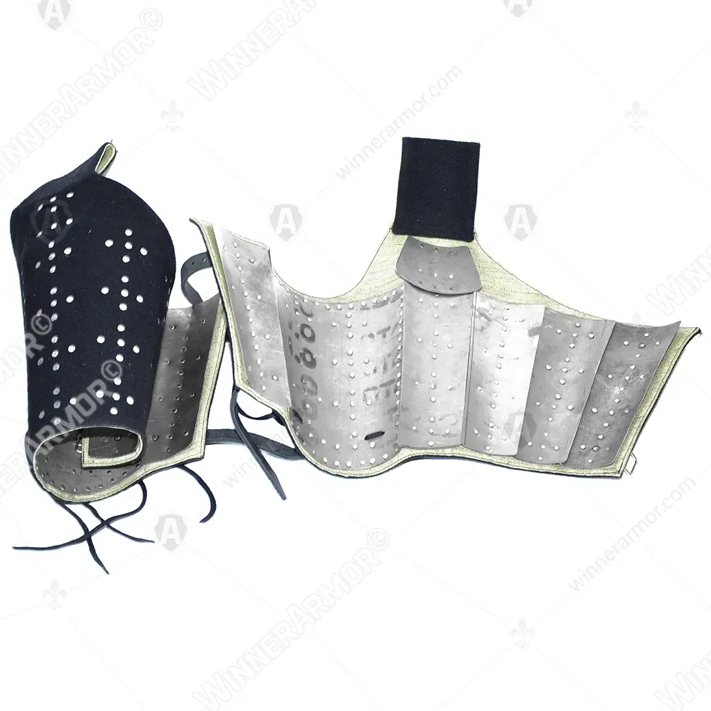 Brigandine hip protection for buhurt and full contact