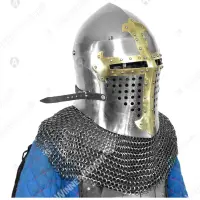 ROA helmet with brass cross for buhurt fights