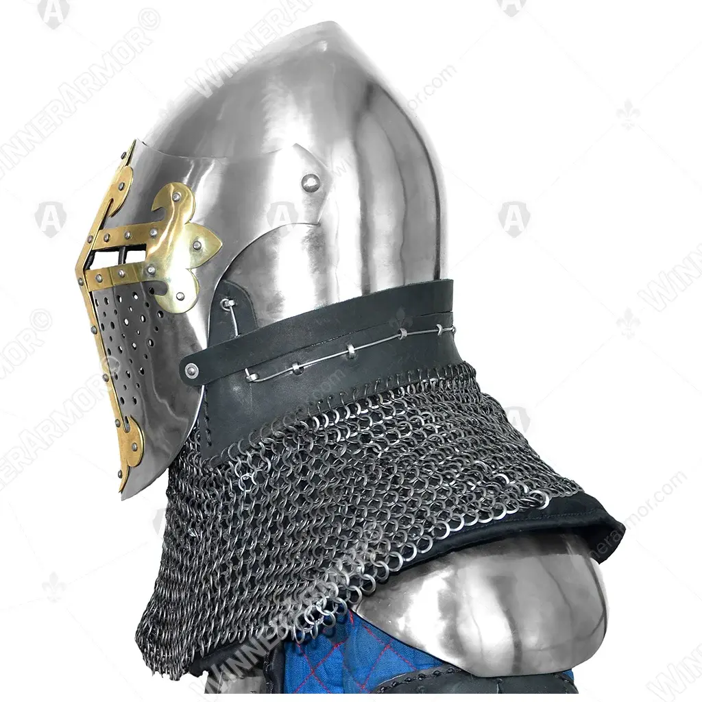 ROA Visor Helmet with Brass Cross for Buhurt