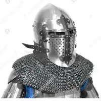 ROA helmet with black cross for buhurt