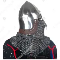 Ribbed nasal bascinet for full-contact buhurt