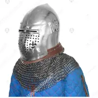 Split-visor bascinet for buhurt combat