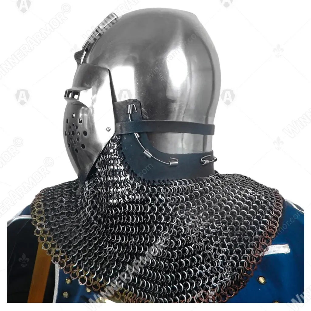 Klappvisor bascinet for buhurt and training