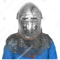 Split-visor bascinet for buhurt combat