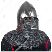 Ribbed nasal bascinet for full-contact buhurt