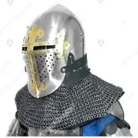 ROA Visor Helmet with Brass Cross for Buhurt