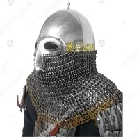 Gorodets helmet with decoration for buhurt full contact