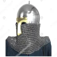 Kiev helmet with fixed mask & aventail for buhurt