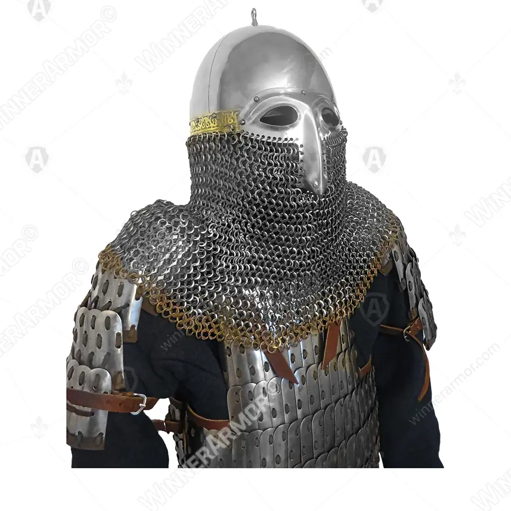 Gorodets helmet with decoration for buhurt full contact