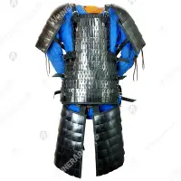 Blackened lamellar torso armor for full contact