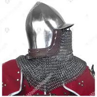 Ribbed bascinet with visor for buhurt