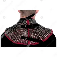 Mail Gorget with Lining and Adjustment Straps