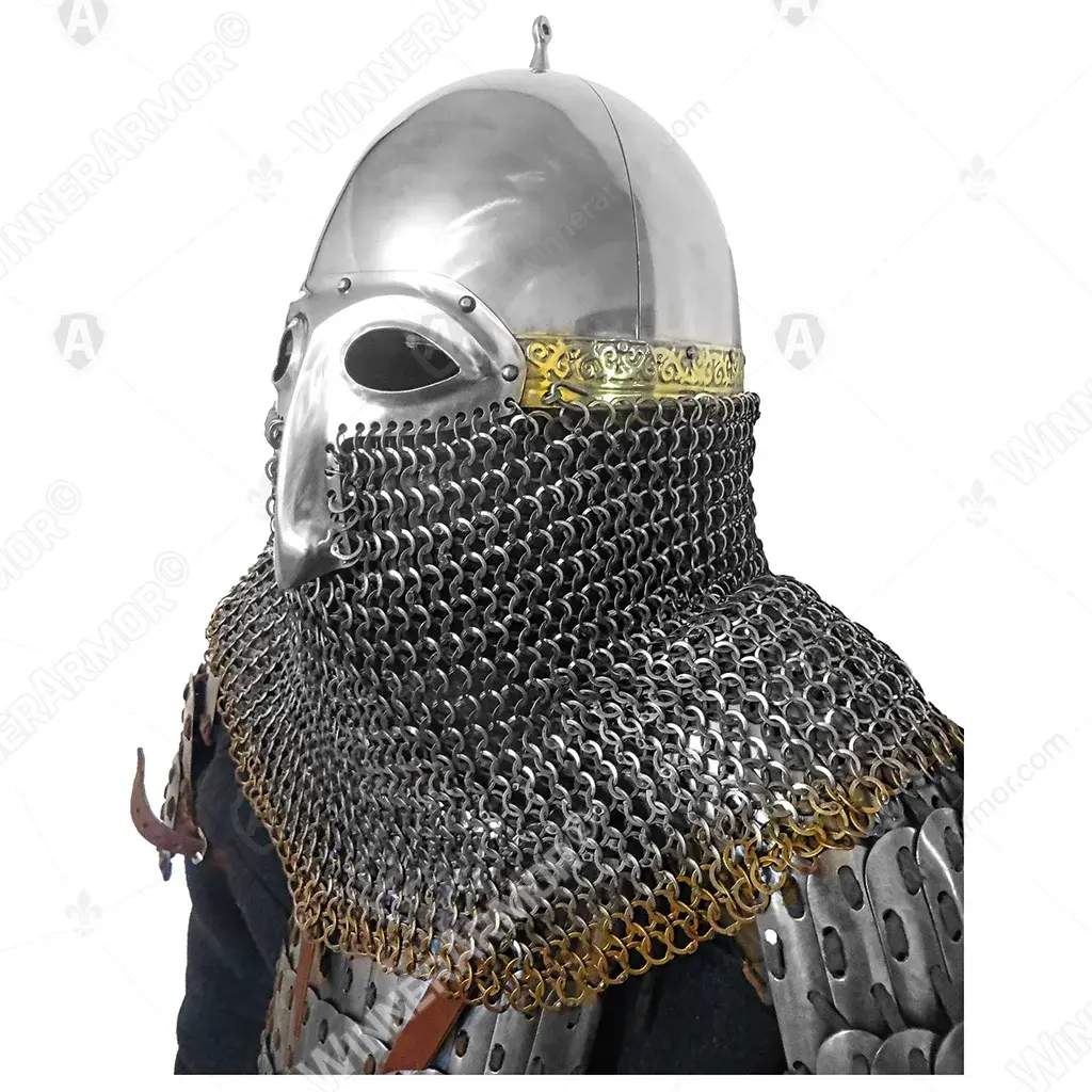 Gorodets helmet with decoration for buhurt full contact