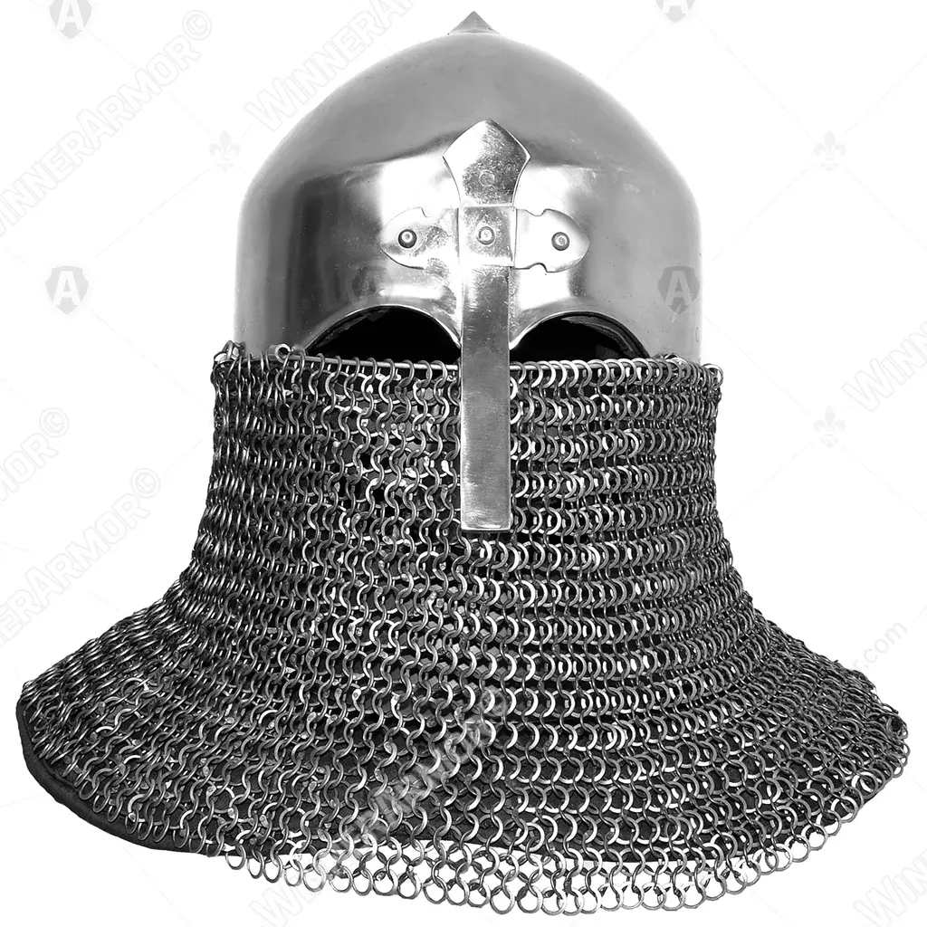 Turban helmet for buhurt with mail aventail