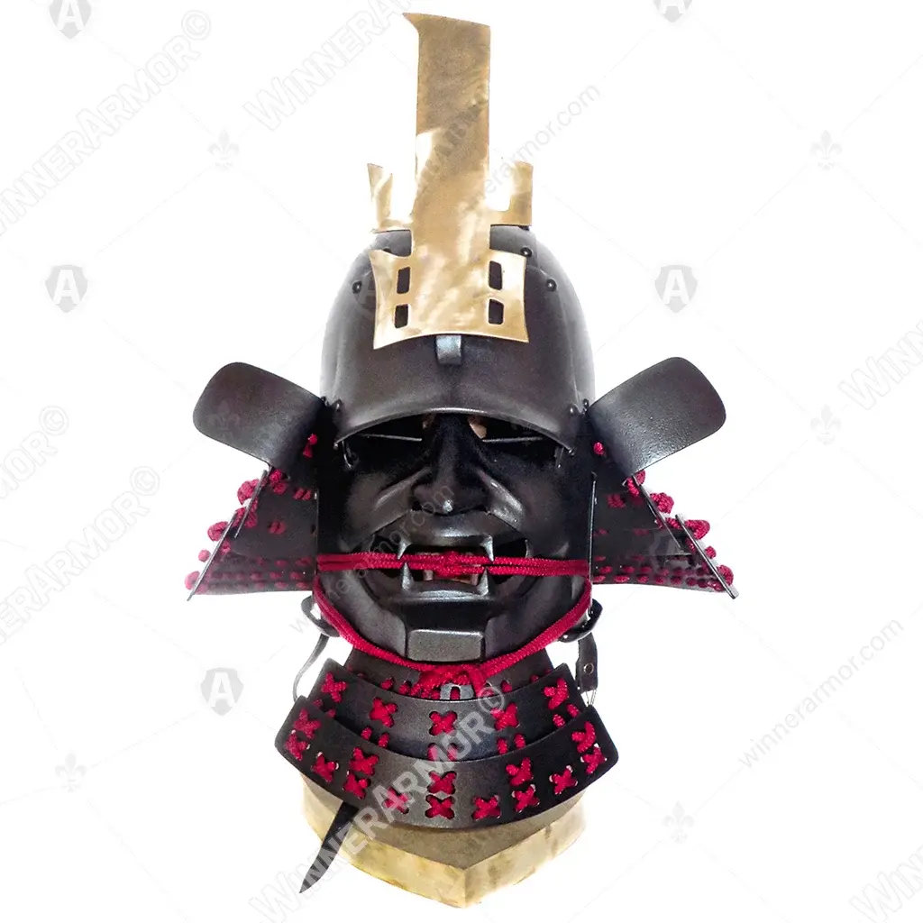 Kabuto helmet with menpo for buhurt full-contact