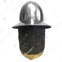 Chapel-de-fer helmet with mail aventail