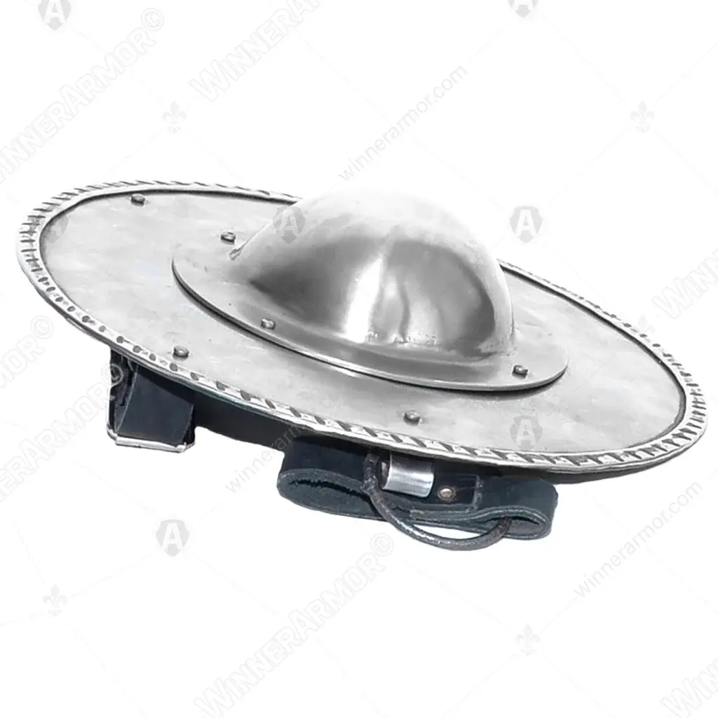 Steel buckler 31 cm for full-contact armored fighting