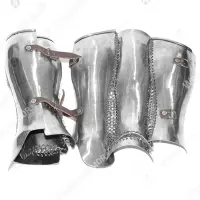 Anatomical Eastern Greaves with plate-and-mail lames