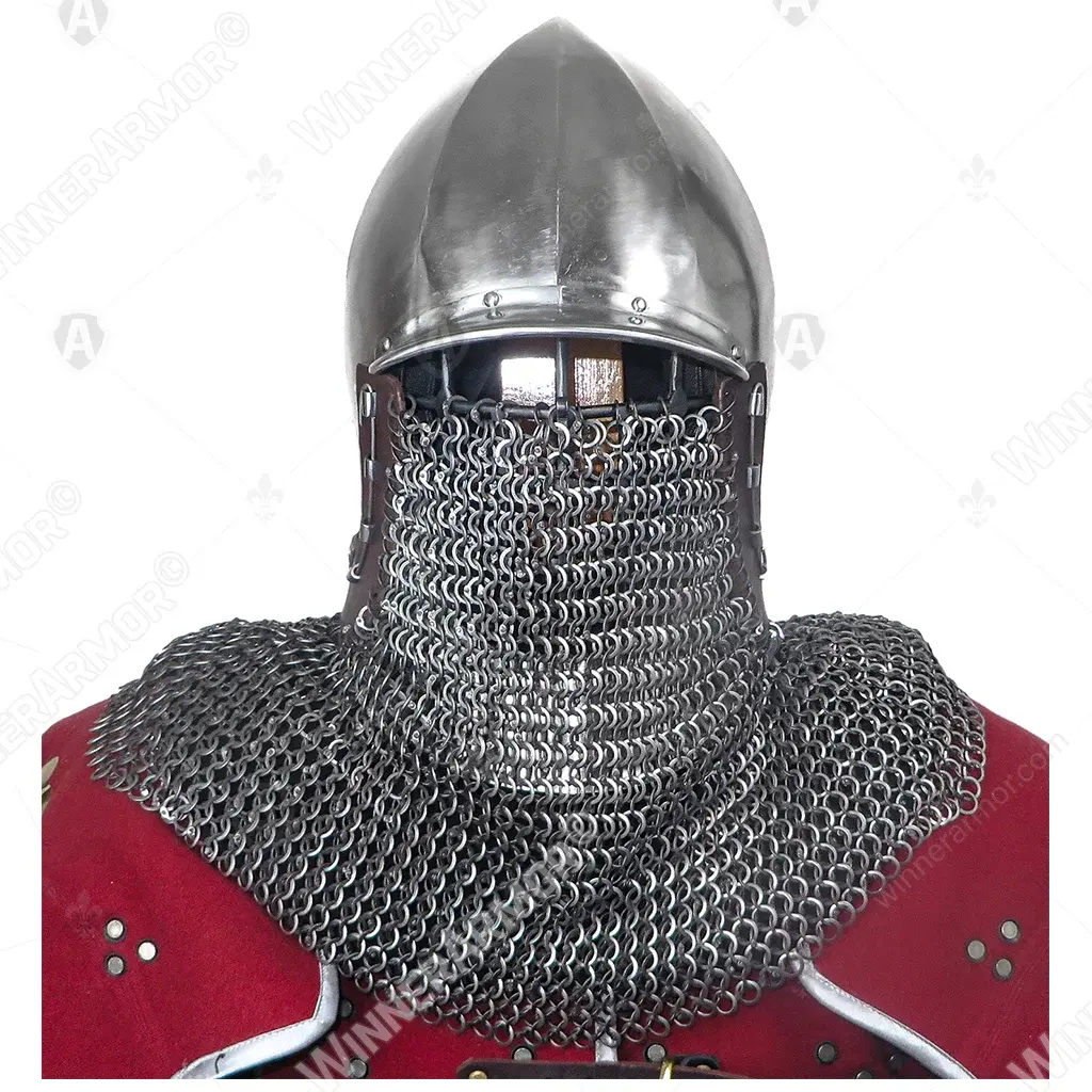 Ribbed bascinet with visor for buhurt