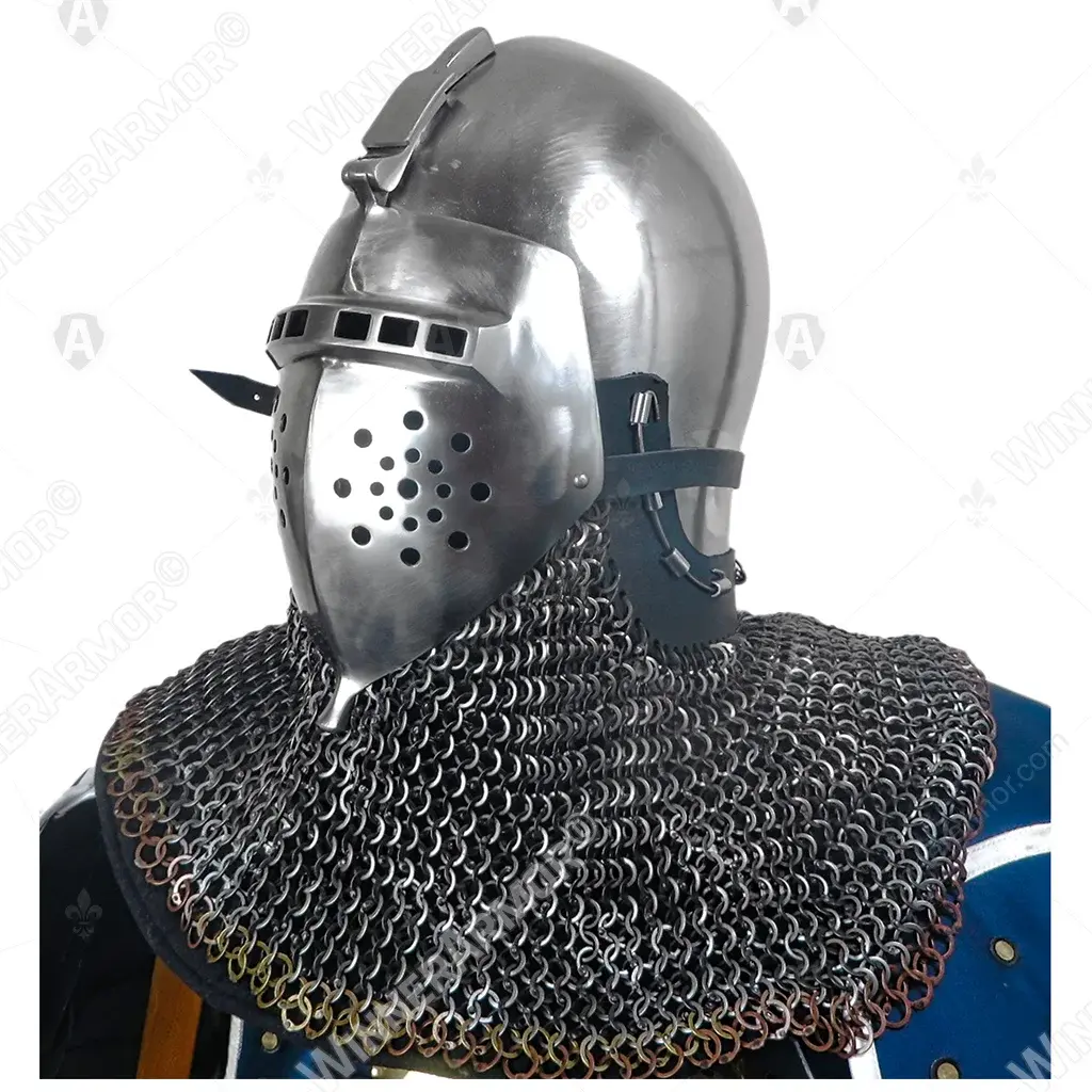 Klappvisor bascinet for buhurt and training