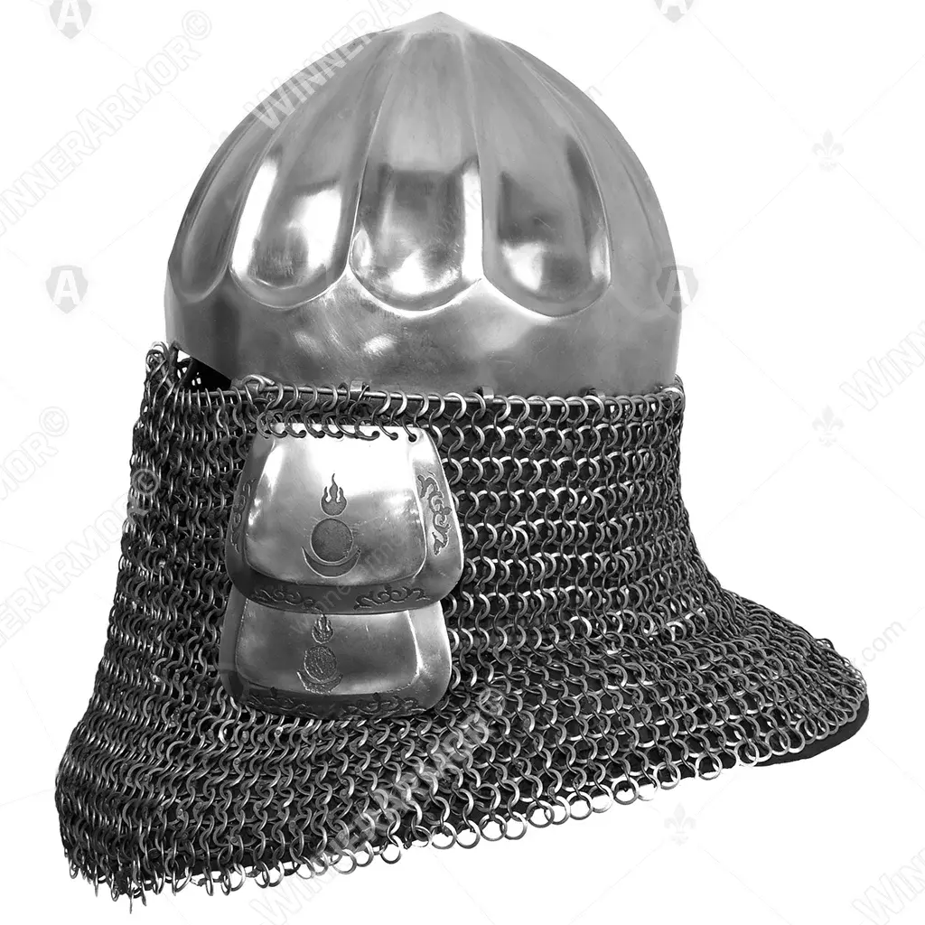 Khorosan ribbed helmet with mail aventail