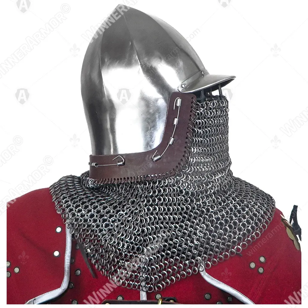 Ribbed bascinet with visor for buhurt