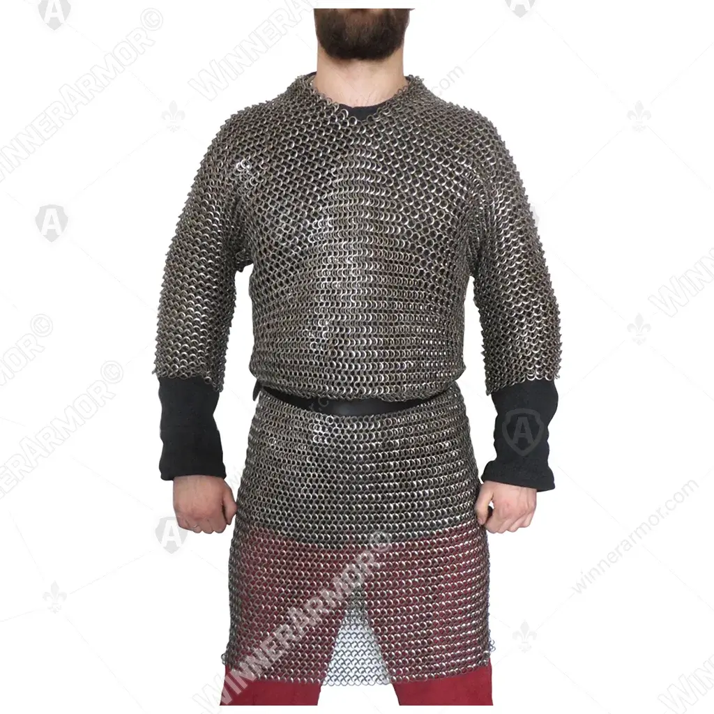 Mail hauberk with hood and mittens for full contact