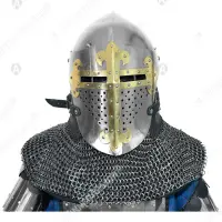 ROA Visor Helmet with Brass Cross for Buhurt