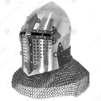 Black Cross Helmet for Buhurt Full-Contact