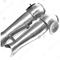 Decorated oriental shins with knee rondels