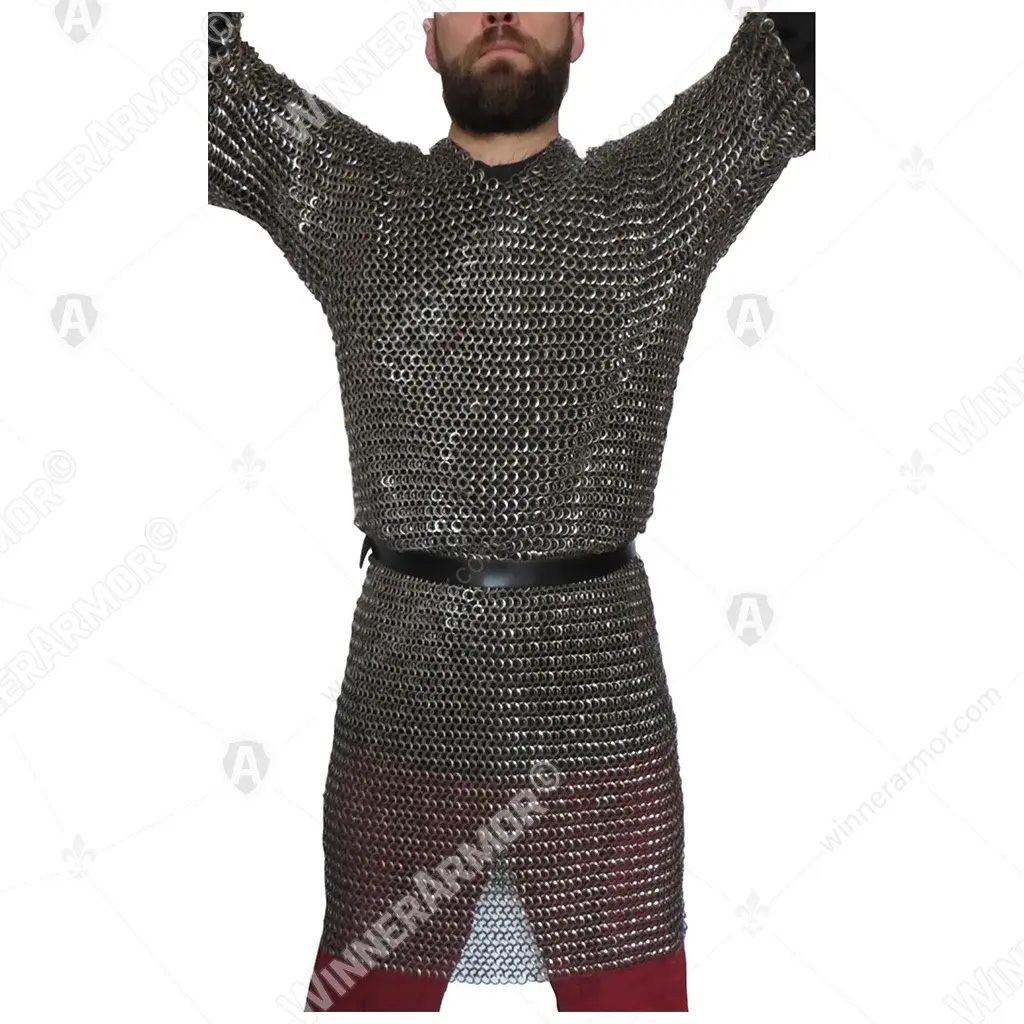 Mail hauberk with hood and mittens for full contact