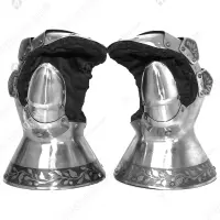 Knight mitten gauntlets with etching for buhurt