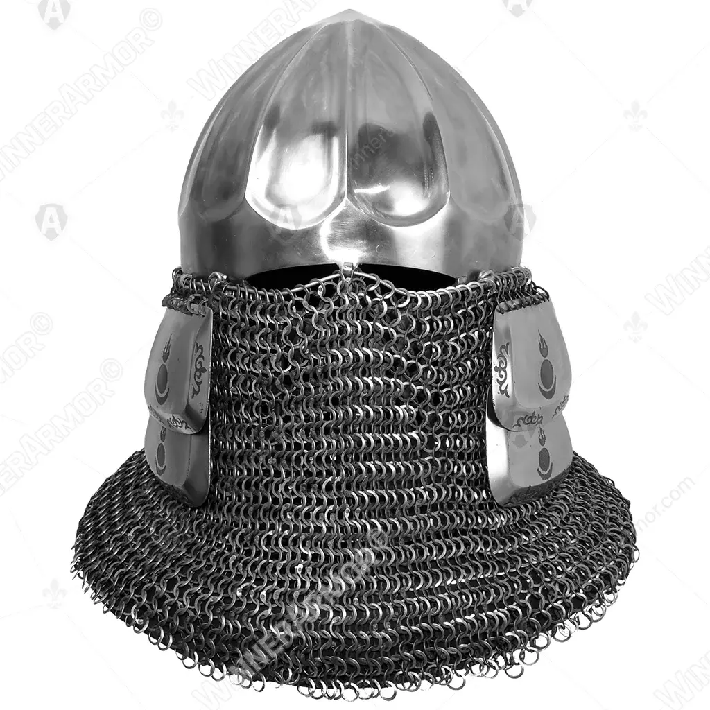 Khorosan ribbed helmet with mail aventail