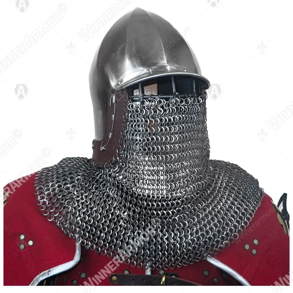 Ribbed bascinet with visor for buhurt