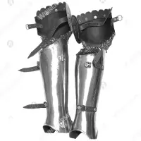 Decorated oriental shins with knee rondels