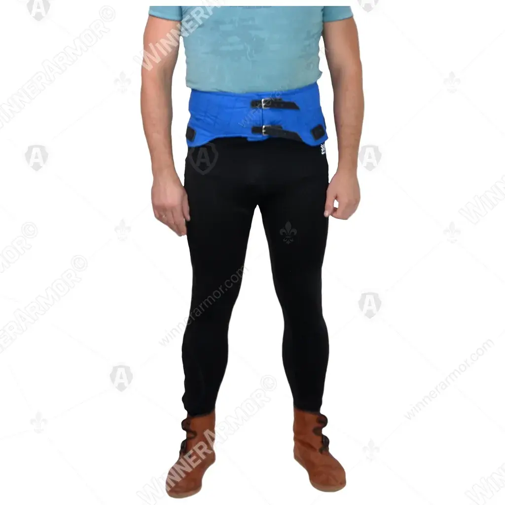 Support belt with lacing points for leg armor