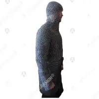 Mail hauberk with hood and mittens for full contact