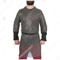Mail hauberk with hood and mittens for full contact