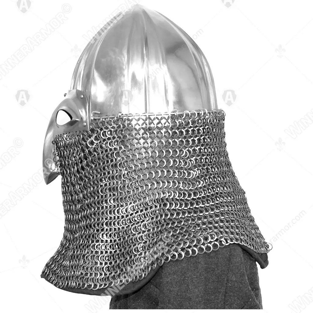 Nikolskoye helmet with half mask and aventail for buhurt