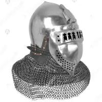 Bavarian Museum Bascinet with Visor for Full Contact