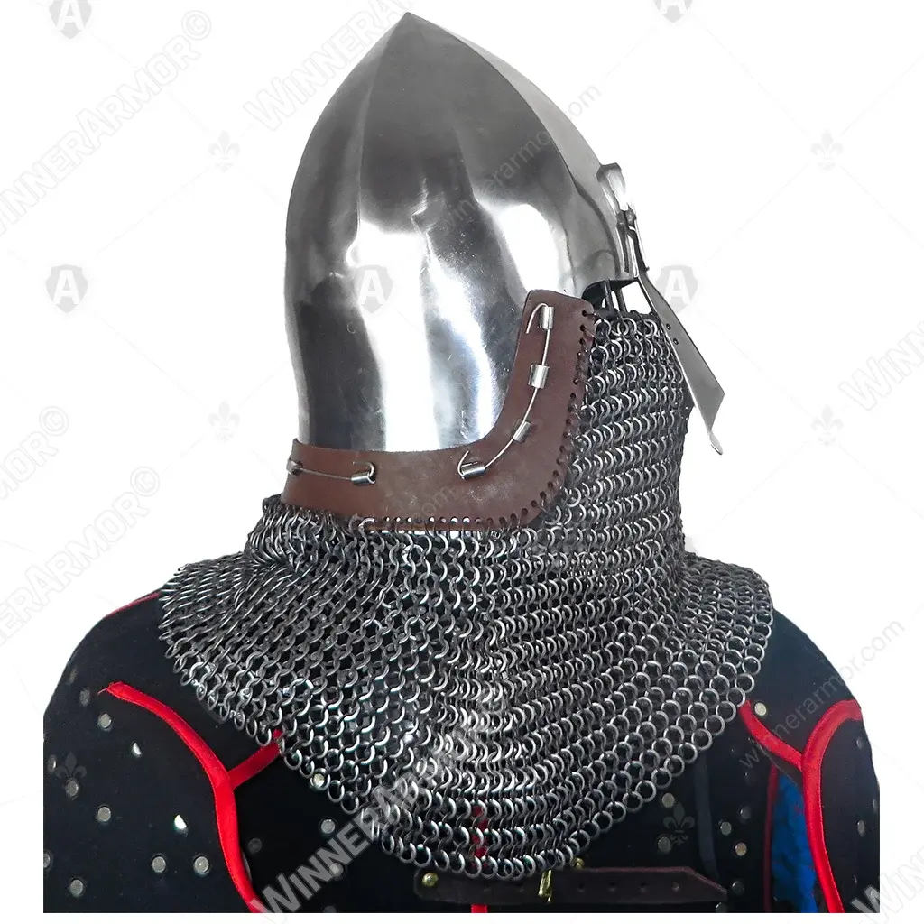 Ribbed nasal bascinet for full-contact buhurt